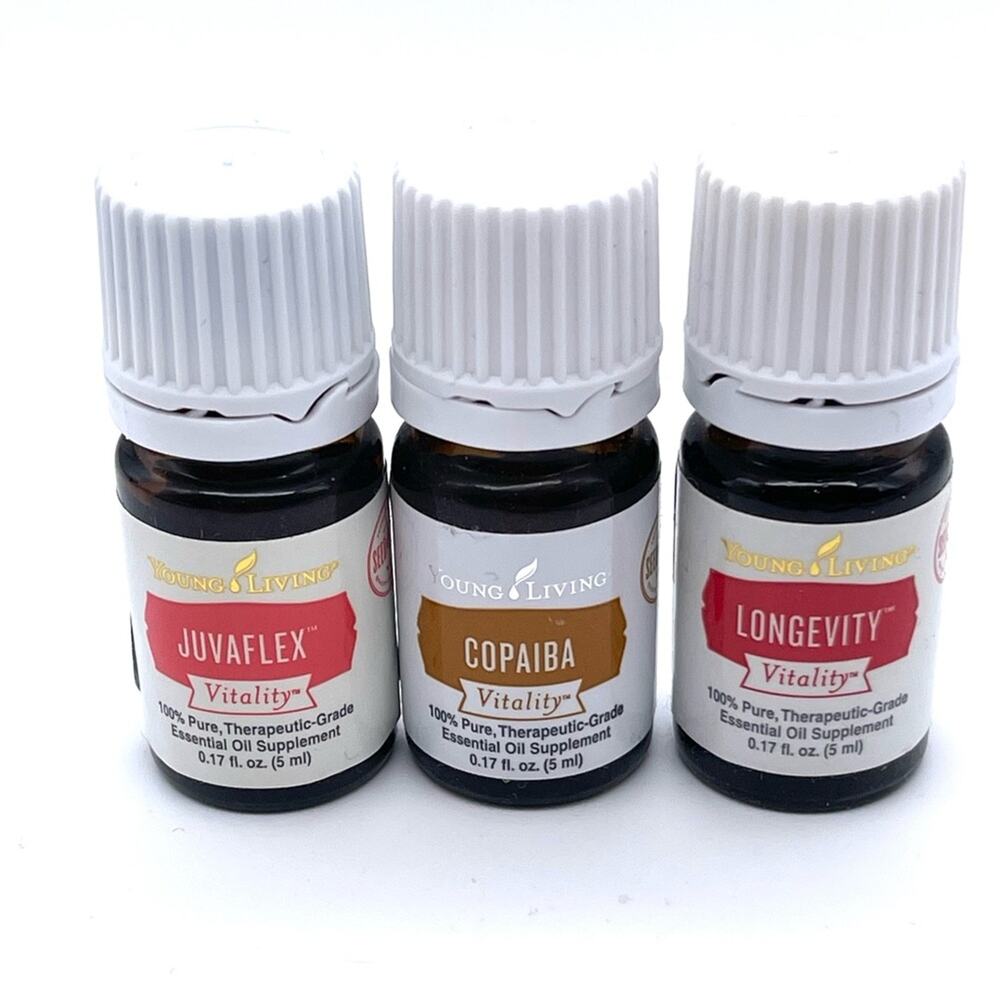 Young Living Bundle of Juvaflex / Copaiba / Longevity Vitality Oils 3 - 5 ml